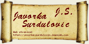 Javorka Surdulović vizit kartica